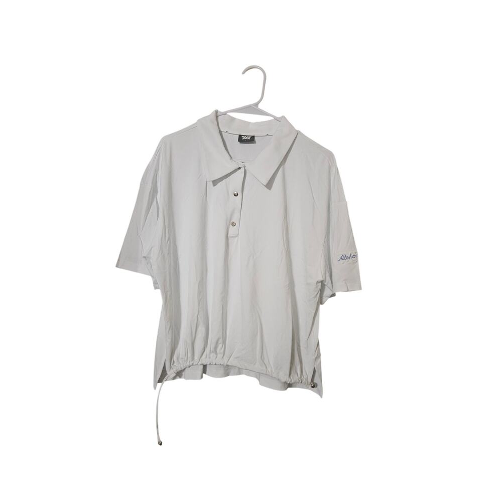 PXG Womens Crop Top Golf Polo White Size Large